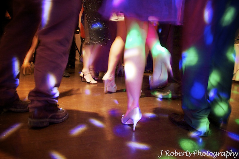 Feet moving on the dance floor - wedding photography sydney